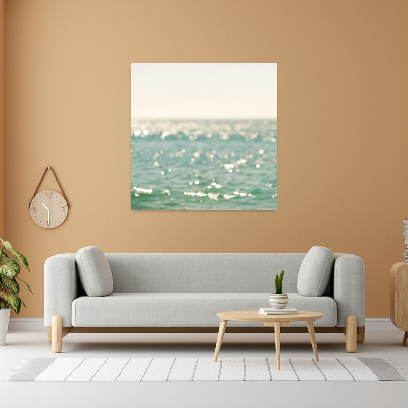 La Mer, art abstrait de l'océan côtier, H 48 po x l 48 po