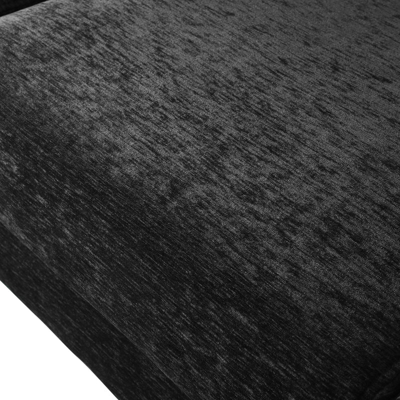 Causeuse 55,51 po Dunsmore, Chenille noir, Bois massif