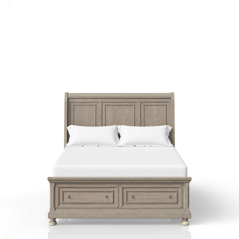 Grand lit de rangement gris antique