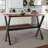 Raihan Pine Solid Wood Top Metal Base Dining Table-135271119