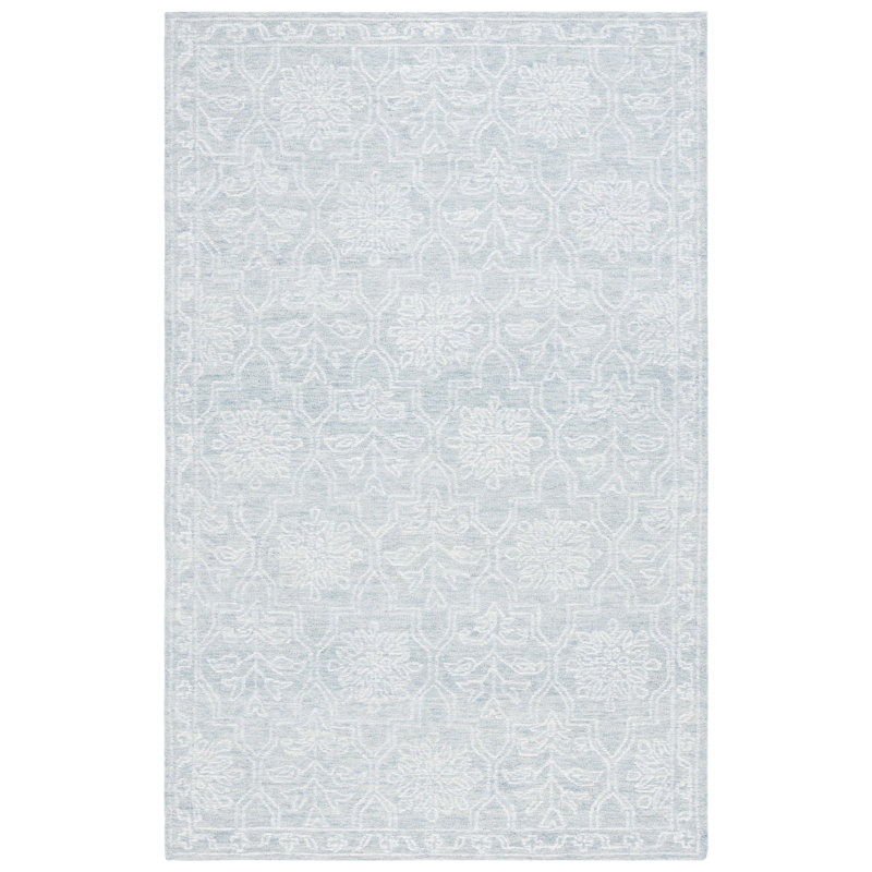 Tapis damassé en coton touffeté gris clair / ivoire Frachia, Tapis de couloir 2 pi 3 po x 8 pi