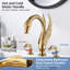 Ensemble de robinets de lavabo de salle de bain or et or sur fond or Swan