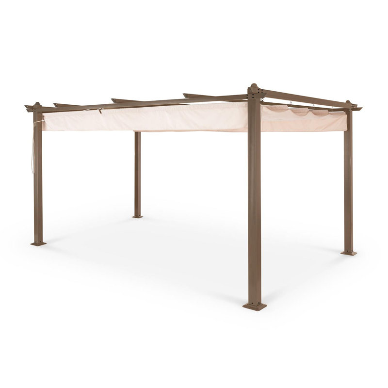 Pantheon 3m x 4m Aluminum Pergola, 230cm H x 395cm W x 295cm D, Brown/Pink