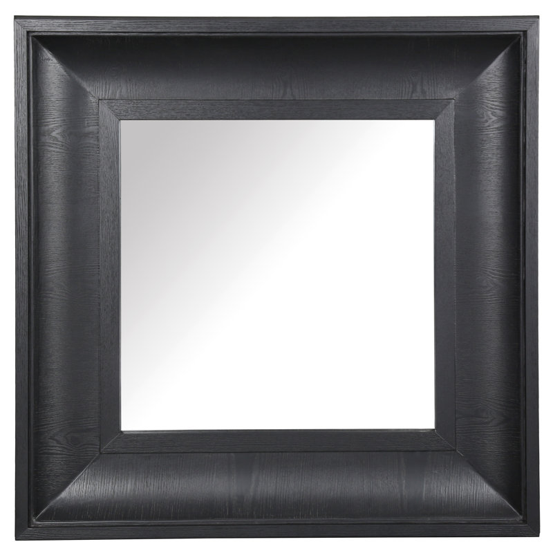Miroir Kaya, 42,5 po x 42,5 po, Noir, Carrée