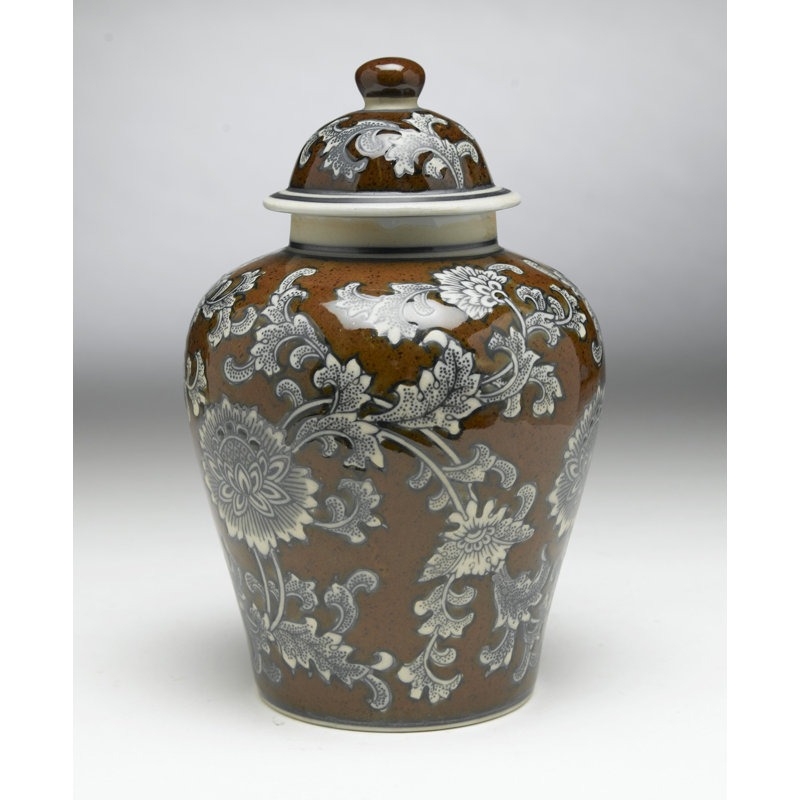 Priebe Floral Urn, Brown