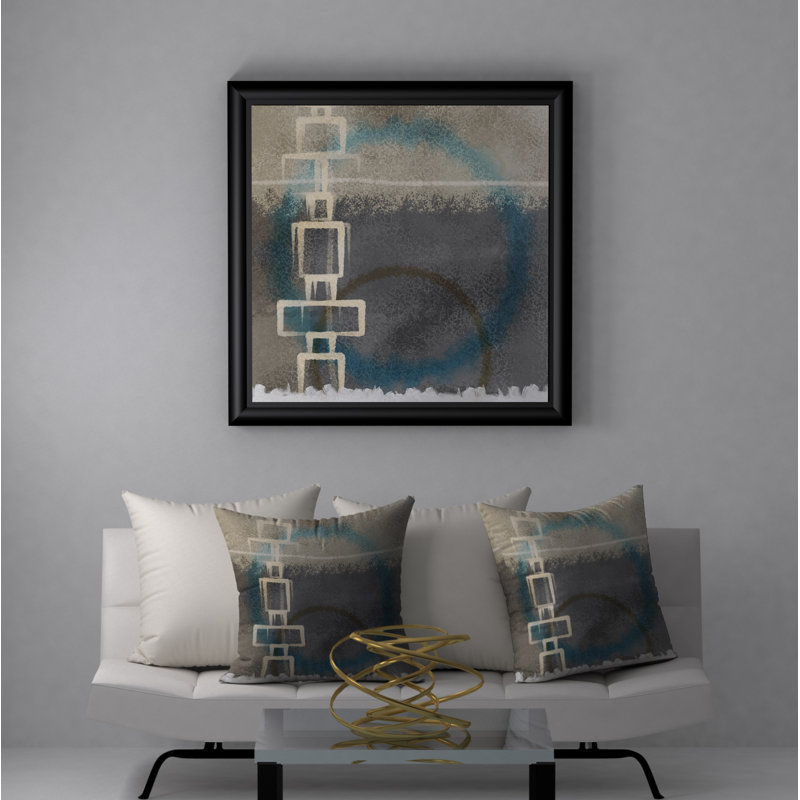 Abstract Reversible Throw Pillow, 18" x 18"