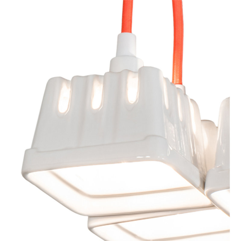 3 - Light Pendant, White/Coral