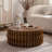 Drum Fluted Modern Round Coffee Table, Mid Century Circle Center Table with Sturdy Pedestal for Living Room and Bedroom-302139101