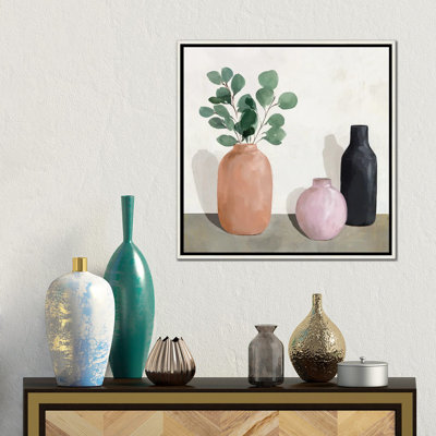 Trois vases - reproduction d'art murale - toile encadrée
