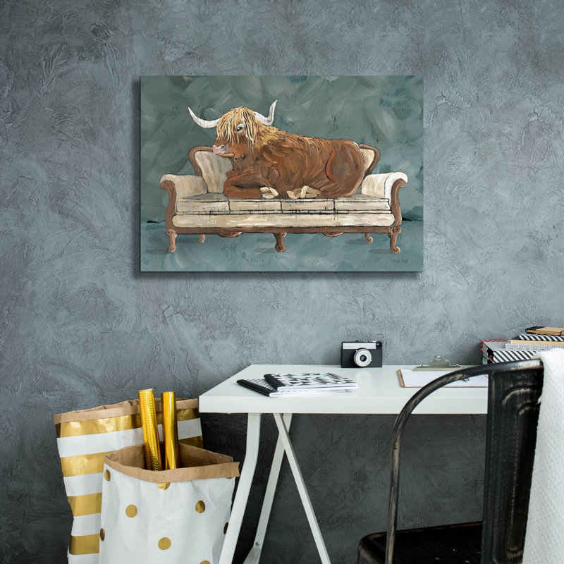  «Cowches 3» par Cindy Jacobs, art mural sur toile, 26 po x 18 po