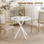 HOMCOM 80cm Round Dining Table, Small Industrial Cross-648340206-648340201