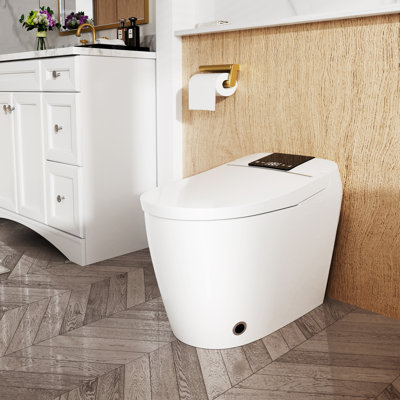 Smart One-Piece Toilet with Integrated Tank, Heated Seat, Auto Flush, Bidet Wash, Dryer and Deodorizer