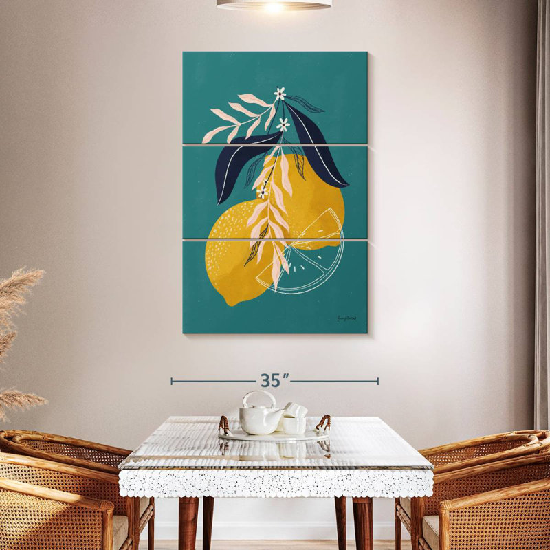 Yarlin Lemons Blue, 50'' H x 32'' W