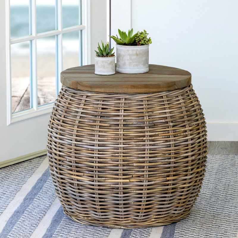 Solid Wood Top End Table