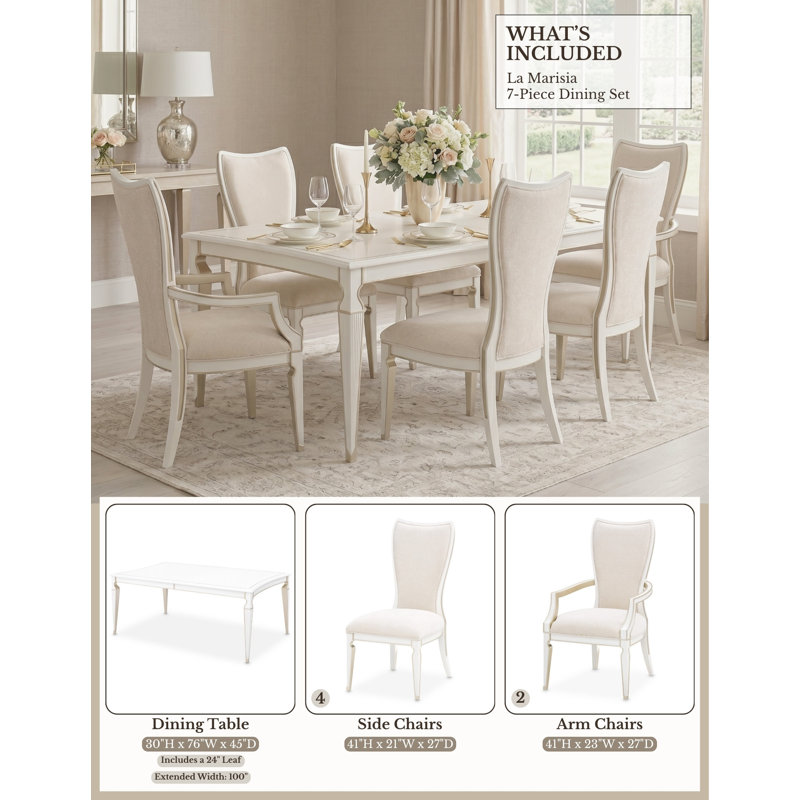 La Marisia 7-piece Dining Room Set, 7 Pieces: Table, 6 Chairs