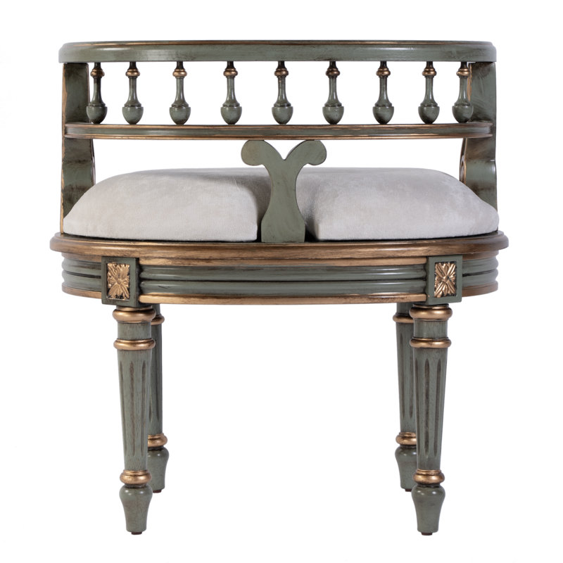 Jules Upholstered Vanity Stool, Pastel Green