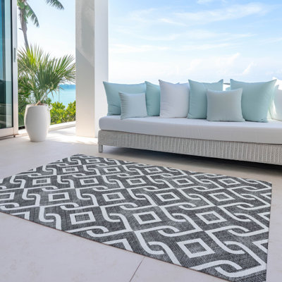 Tapis intérieur / extérieur Kaylani avec envers antidérapant