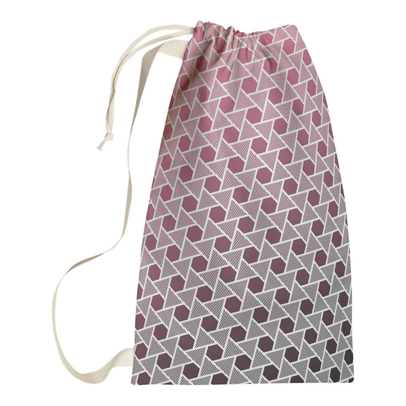 Sac à linge Mcguigan Hexagons and Triangles, Moyen (H 36 po x l 28 po x P 1,5 po), Noir / Rose