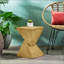 Table d'appoint géométrique MGO avec finition naturelle légère, durable et élégante pour une utilisation intérieure et extérieure