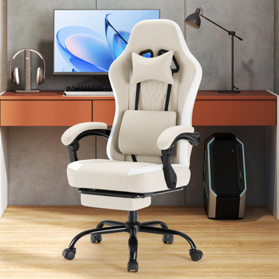 High-Back Adjustable Video Gaming Chair Ergonomic PC & Racing Game Chair with Footrest