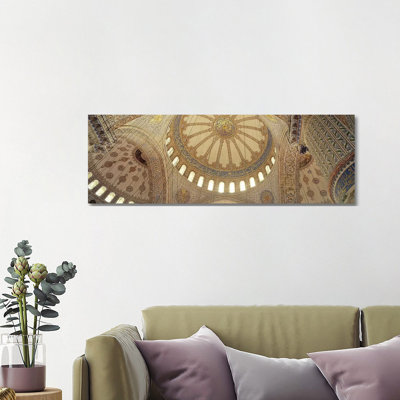 Interiors Of A Mosque, Blue Mosque, Istanbul, Turkey by Panoramic Images - Wrapped Canvas Panoramic Print