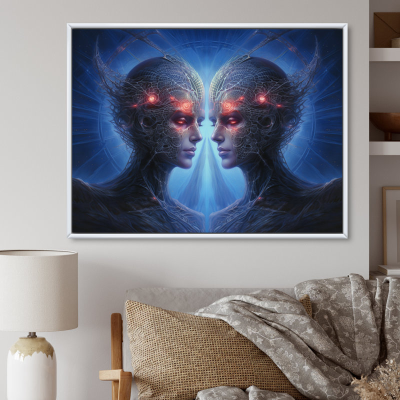«Clairvoyant Connection», impression sur toile, H 16 po x l 32 po x P 1 po, Cadre flottant blanc