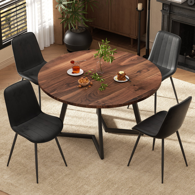 Ensemble de table de salle à manger 47,2, Noyer, Noir