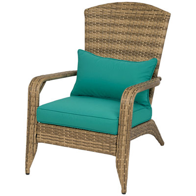 Chaise de patio en osier - l 25,2 po x P 31,5 po x H 35,4 po - Acier - 1 pièce - Brun