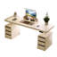 Bureau de coin électrique à hauteur réglable en bois massif crème blanc-1125556674