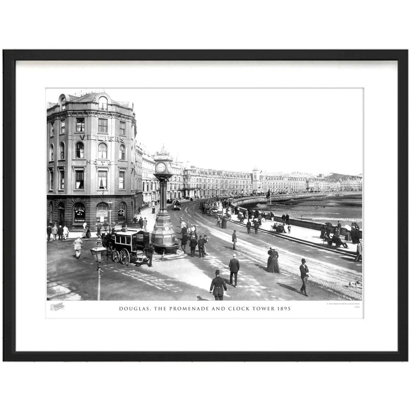Douglas, The Promenade And Clock Tower 1895 by Francis Frith - Single Picture Frame Print, 28cm H x 36cm W x 2.3cm D