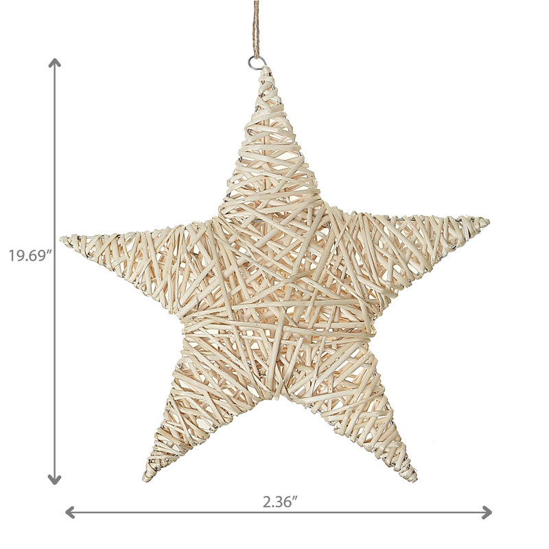 Grand support mural Willow Star, H 19,69 po x l 2,36 po x P 1 po, Naturel