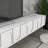 Modern TV Unit with Wall Shelf, White & Gold, 70.9 x 17.0 x 13.8 inches | 100% Melamine Coated Particle Board, Thickness: 0.7 inches | Multiple Shelves, Wall-Mountable Design, Stylish & Functional for Living Room-1348981138