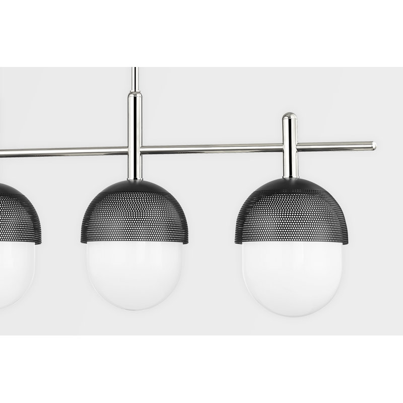Nyack - 4 Light Island Light - Polished Nickel/Black Finish, Polished Nickel/Black