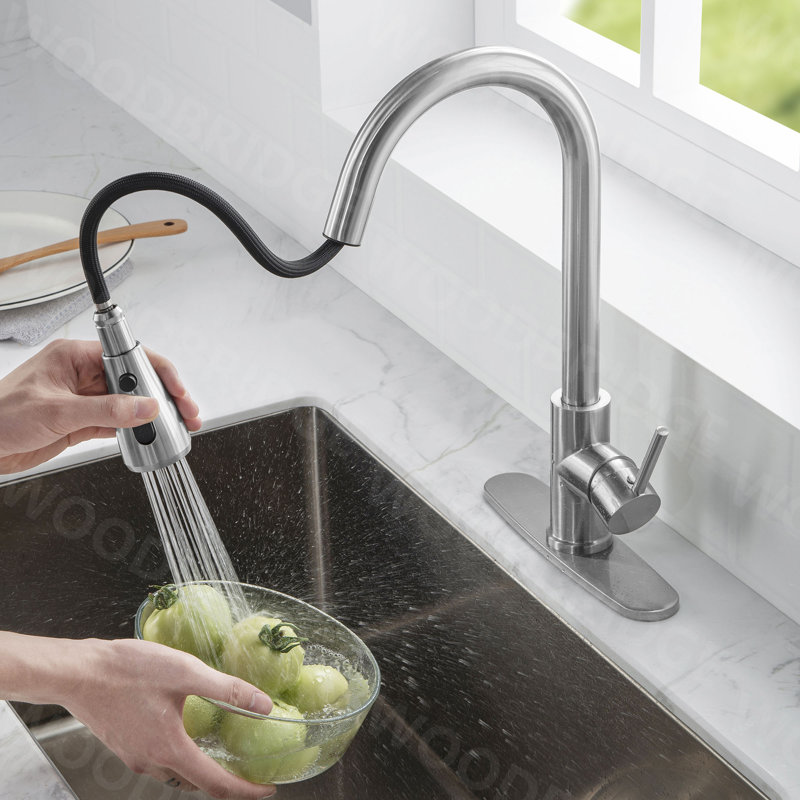 WoodBridge Pull Down Kitchen Faucet, Chrome