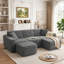 Canapé modulaire 5 pièces rembourré en flanelle de fourrure de lapin-131645565