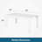43" All-Weather Aluminum Patio Coffee Table, Modern White Rectangle Outdoor Table-1862111924-1862111925