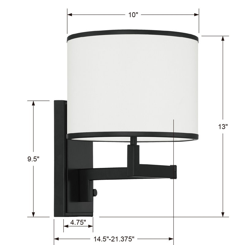 Cobblefield Swing Arm Sconce, Matte Black