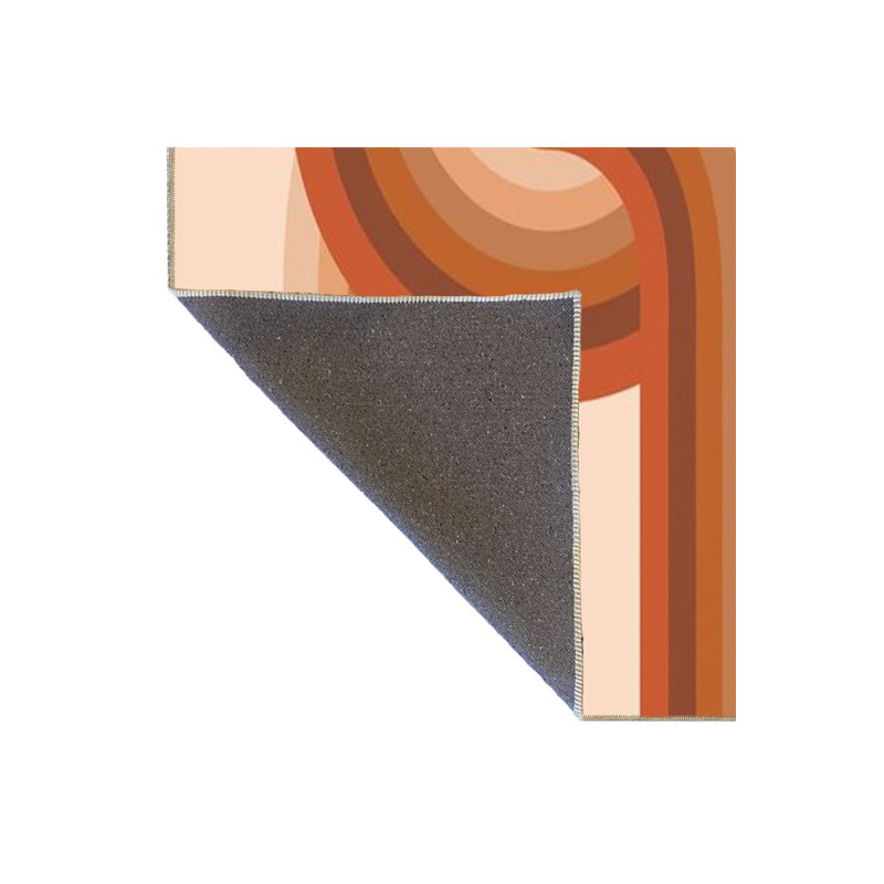 Orange U Themed Woven Base Washable Rug, Rectangle 5'1" x 7'7" Rug Pad Included