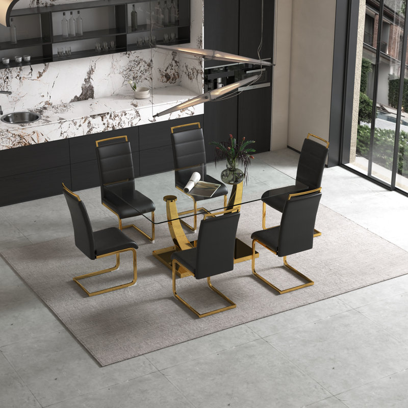 Ensemble repas pour 6 personnes Zakari, Doré, Transparent, Noir