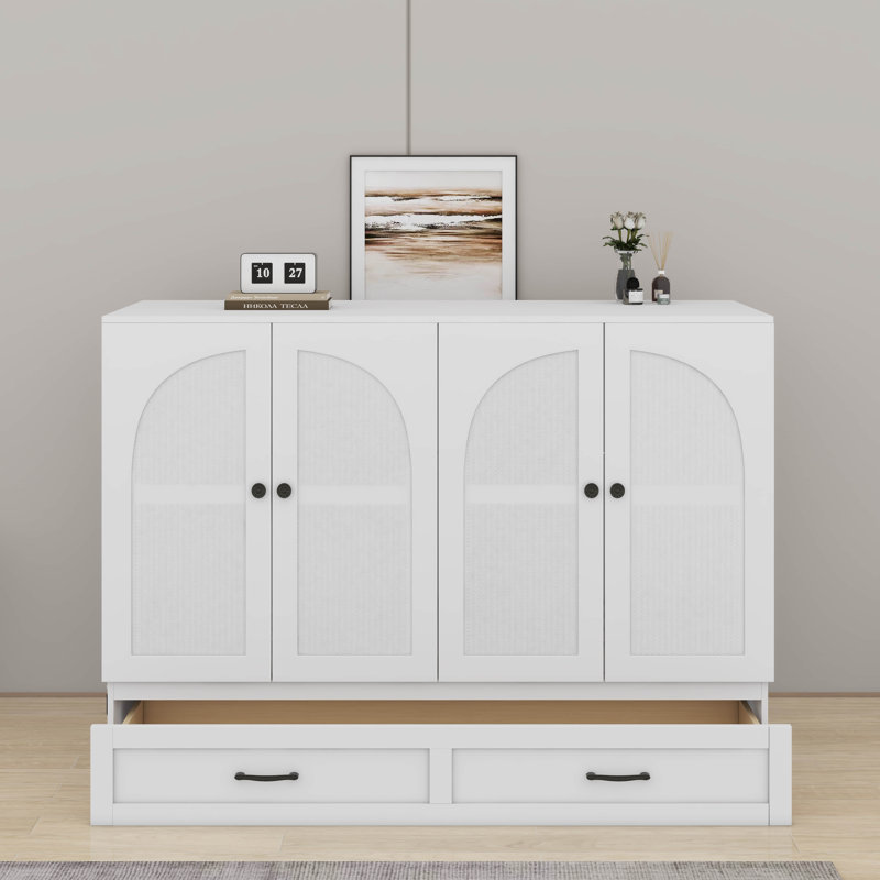 Queen Murphy Bed With Drawers, White