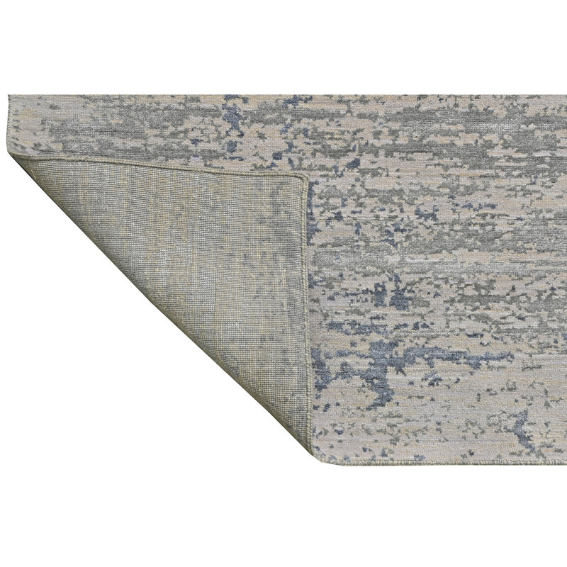 High-Quality Hand-Knotted Silver And Black Area Rug