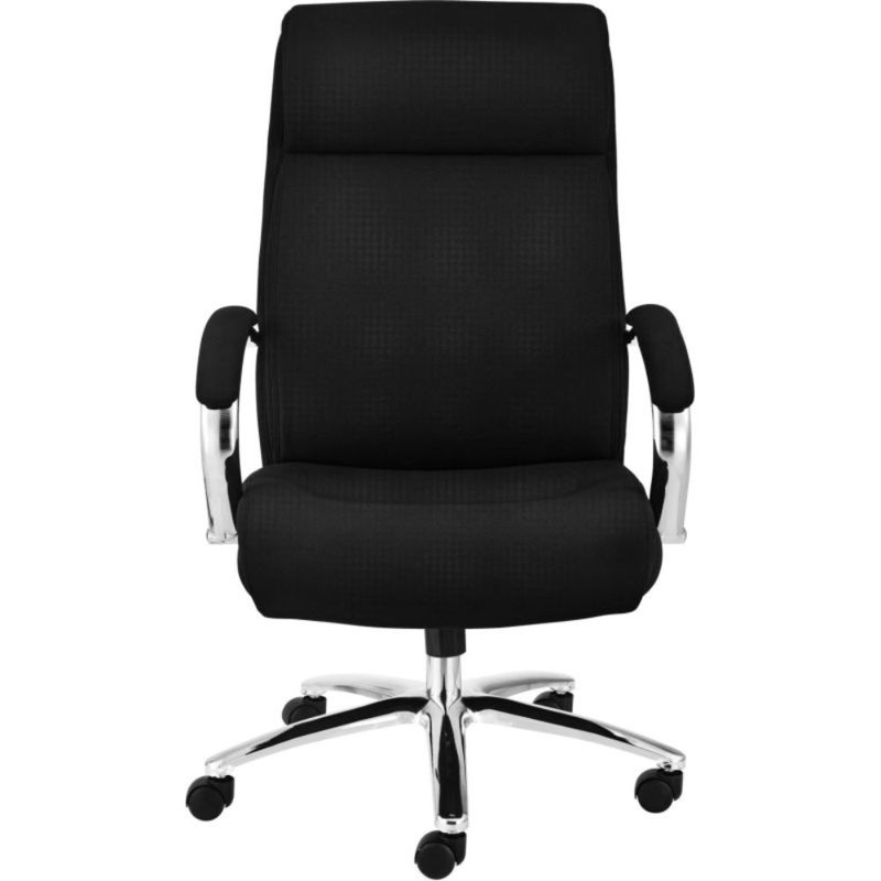High Back Black Fabric Executive Office Chair with Chrome Frame