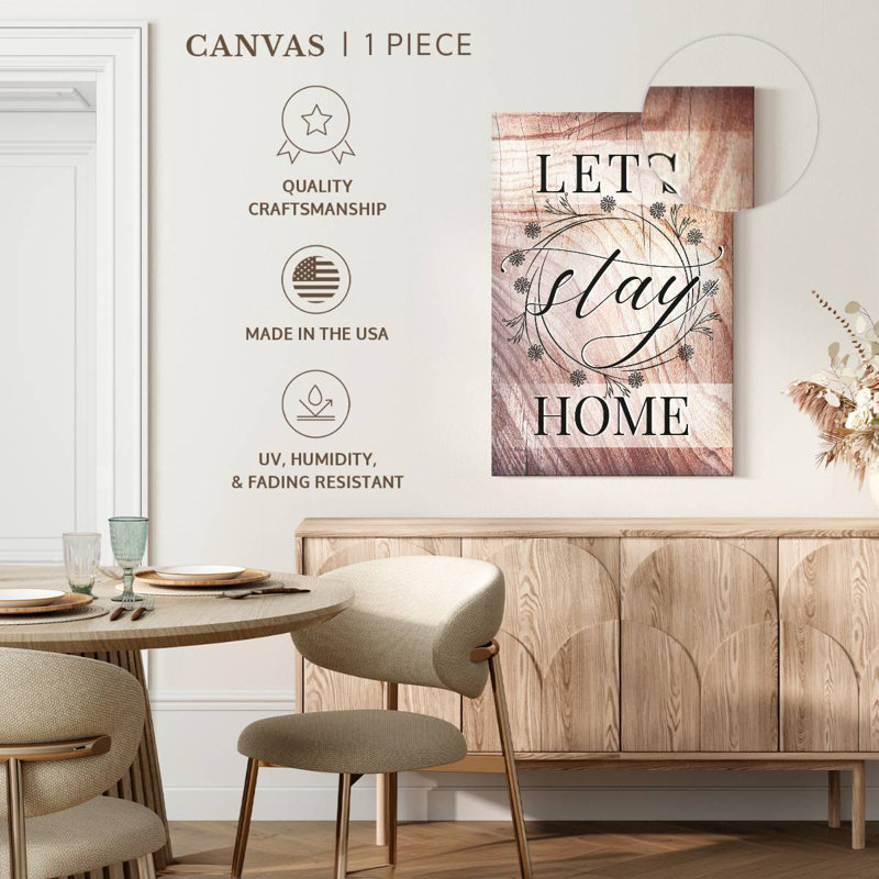 Plaque murale Kema Let's Stay Home Wreath, H 51 po x l 34 po