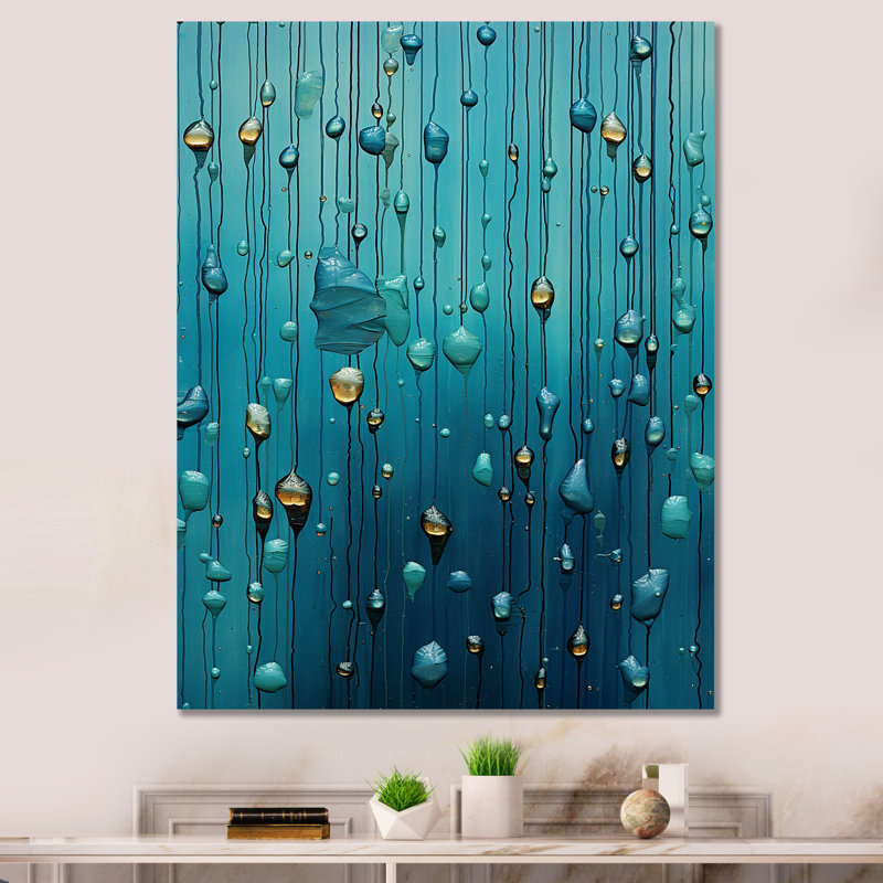«Abstract Rainy Blue Collage III», reproduction d'art sur toile, Toile tendue, H 44 po x l 34 po x P 1,5 po