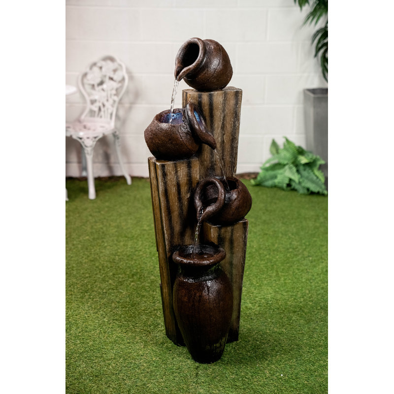 Resin Pouring Jugs Fountain with LED Light