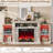 70" Farmhouse TV Stand for TVs up to 70" With Electric Fireplace Included, TV Console & Entertainment Center,  Antique Brush Gray-1414459811