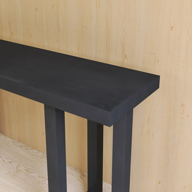 63.00'' Console Table With Solid Pine Legs, Black