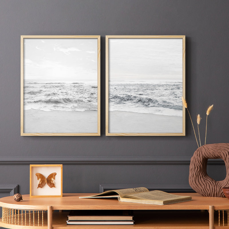 «Gentle Tides I», reproduction encadrée de qualité supérieure - prête à être accrochée - aucun clou requis - aucun clou requis