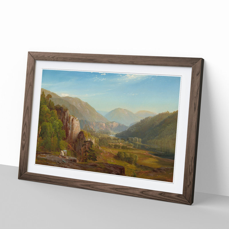 The Juniata by Thomas Moran - Picture Frame Painting, 48cm H x 65cm W x 2cm D, Walnut