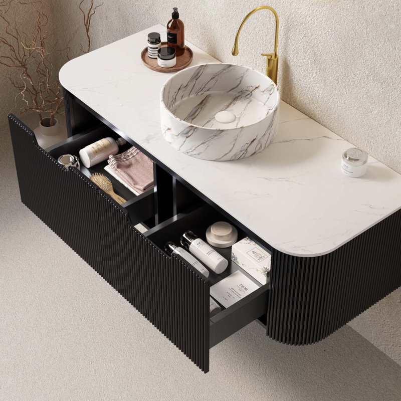 Meuble-lavabo 48 po avec lavabo, Noir